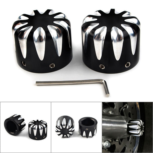 Front Axle Cap Nut Cover for Harley Dyna Touring Electra Glide Sportster Pair