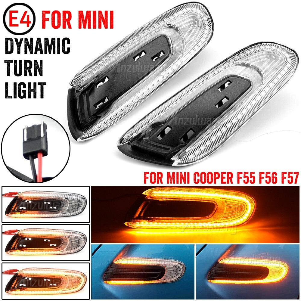 Dynamic Smoke LED Side Turn Signal Lamp for Mini F55 F56 14- F57 16