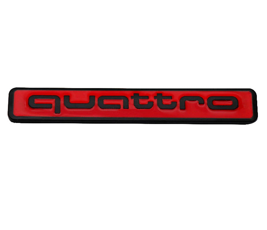 1-Pack Logo Badge Stickers Quattro Side Fender Rear Badge Red and Black for Audi