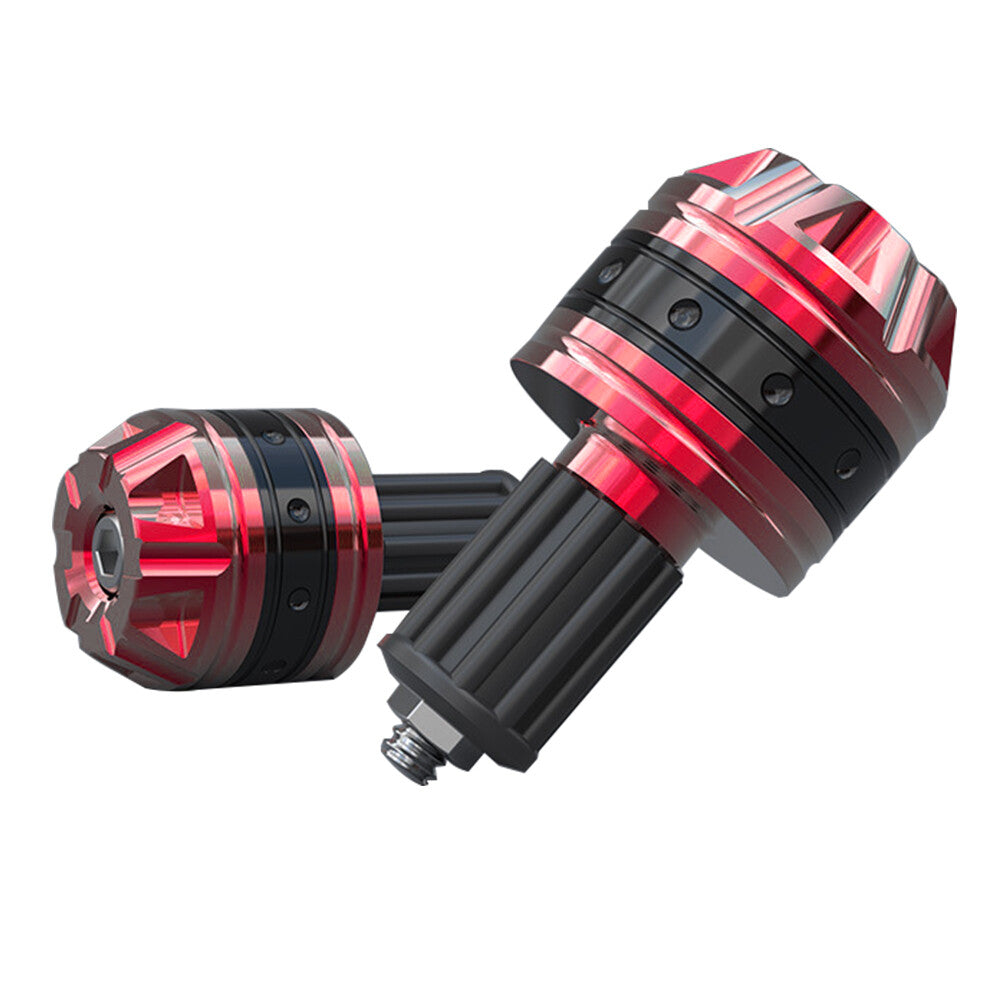 Red Pair Motorcycle Scooter Handle Handlebar Grips Bar End Cap Plugs Slider
