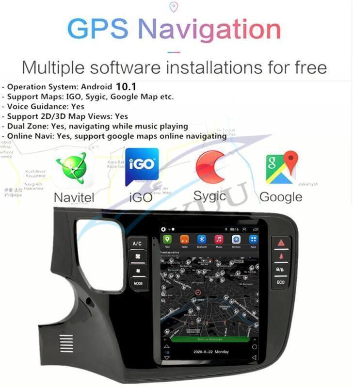 GPS 2+32G 9.7 Vertical Car Stereo Radio WiFi for Mitsubishi Outlander 3 2013-20