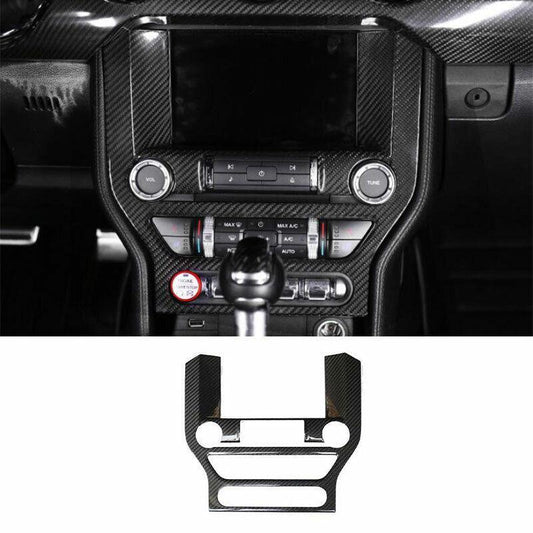 for Ford for Mustang 2015-22 Dry Carbon Fiber Central Console Navigation Frame Trim