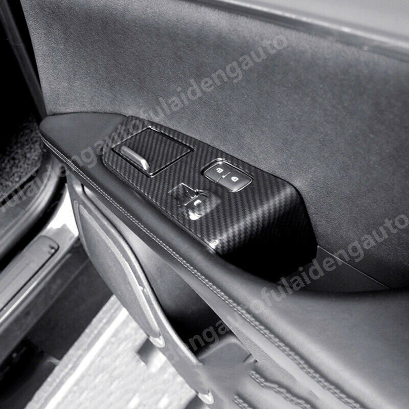 4P for Lincoln MKX 2016-2018 Carbon Fiber Window Lift Switch Button Panel Cover