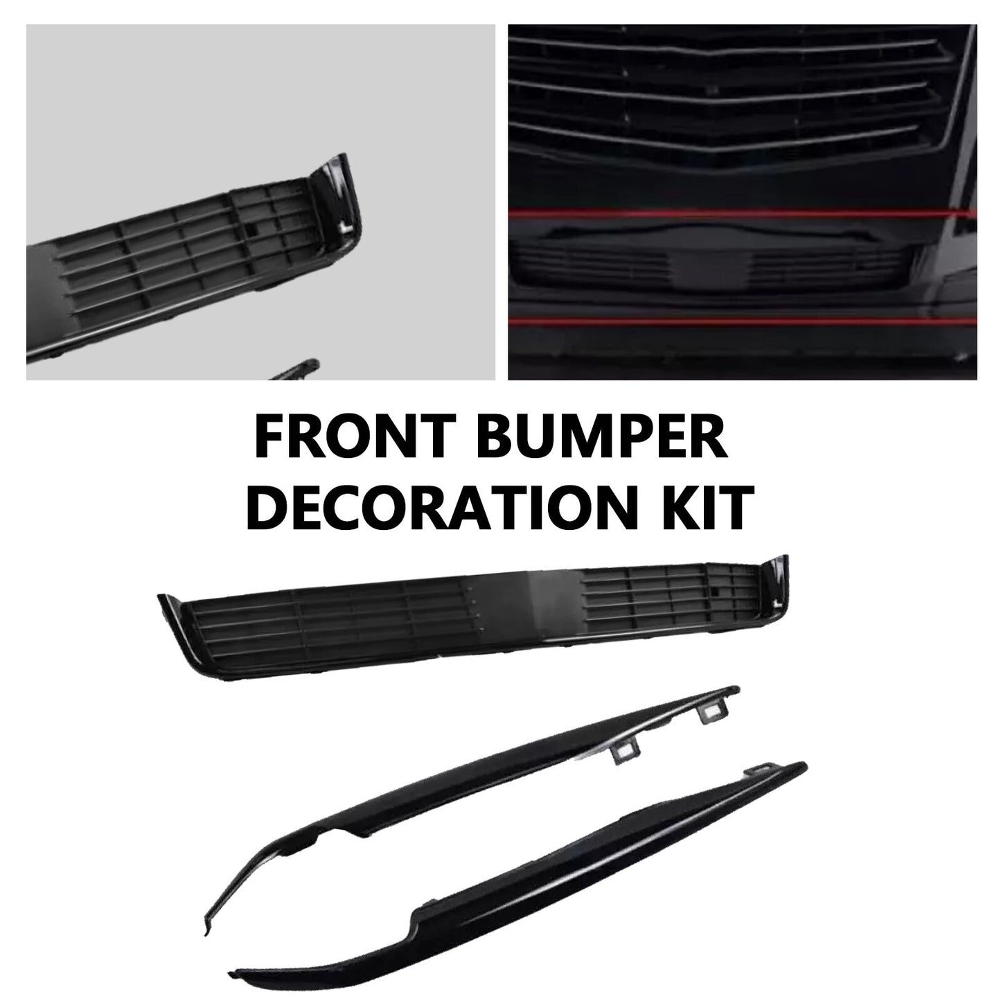 For 2015-2020 for Cadillac for Escalade Front Bumper Lower Grille Fog Light Trims Set