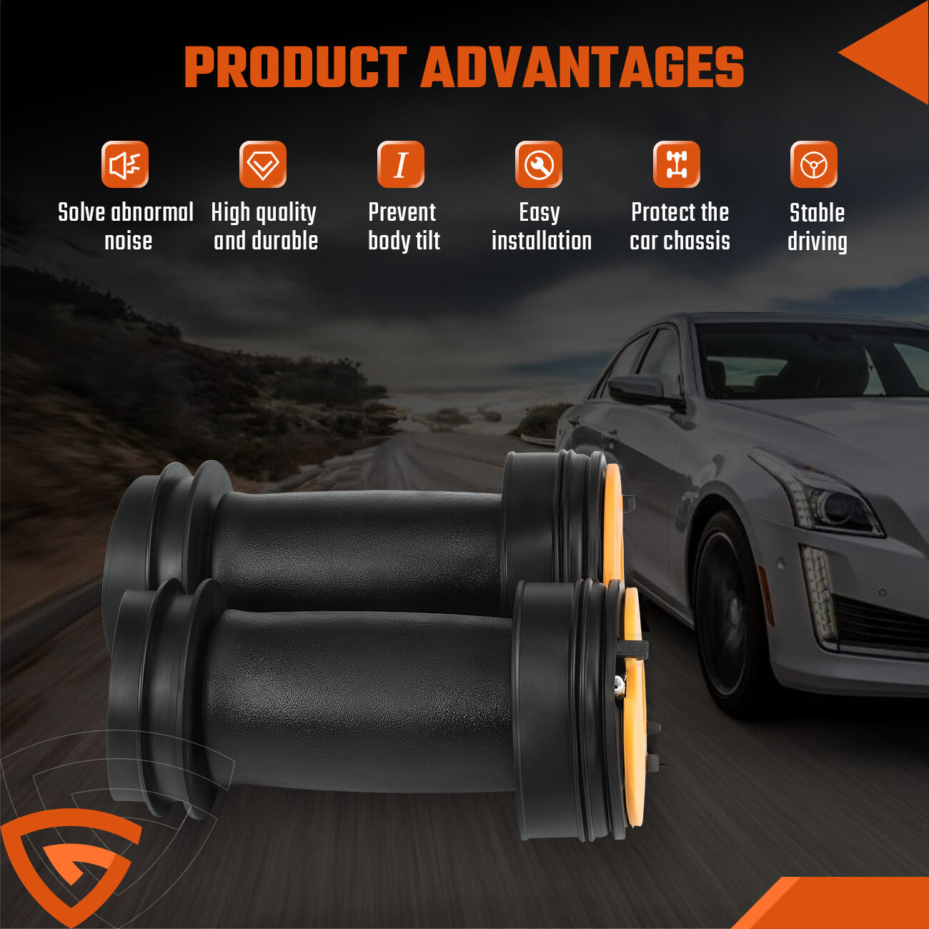 2 for Cadillac XTS 3.6L 2013-2019 Rear Air Suspension Springs Bags 23116448