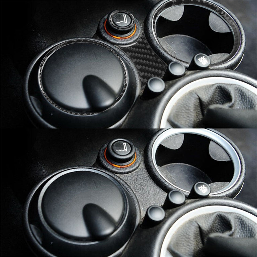 Carbon Fiber Cup Holder Console Control Trim for MINI Cooper R56 R57