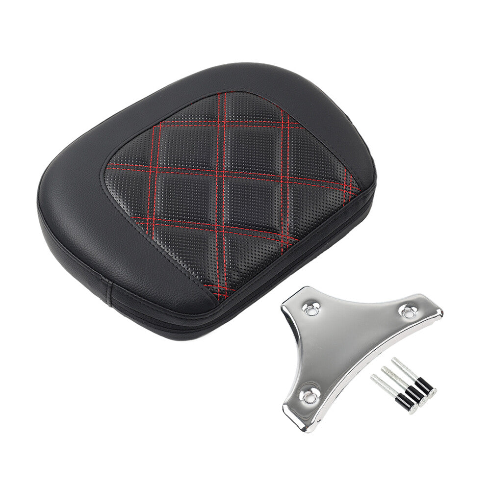 Black Stitching Passenger Sissy Bar Backrest Pad Bracket FIT for Harley Street Glide