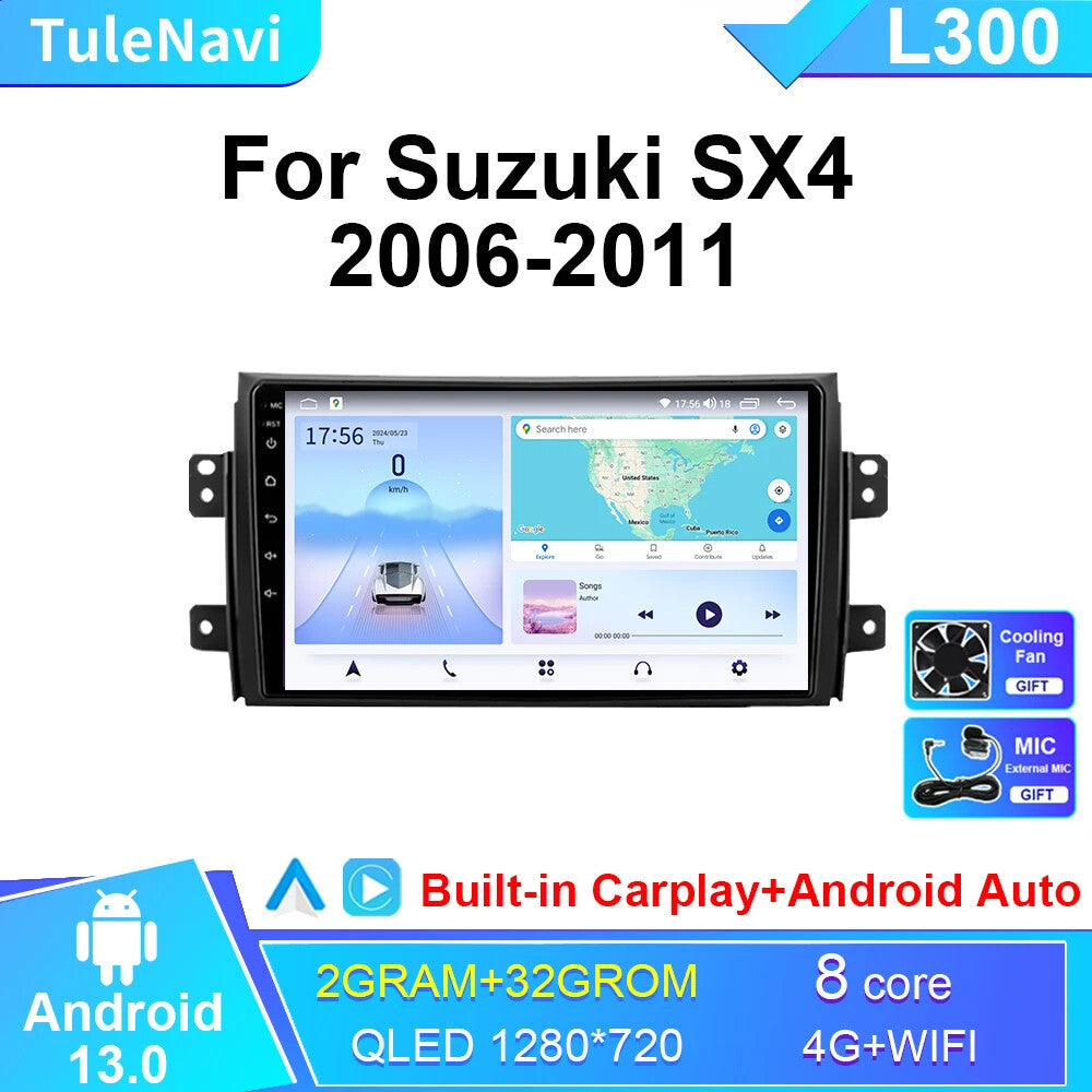 for SUZUKI SX4 2006-2011 CarPlay Car Radio Multimedia Stereo GPS Player Screen