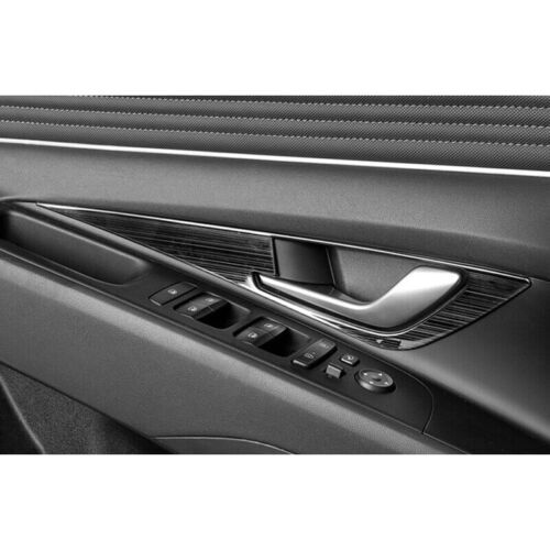for Hyundai for Elantra 2021-2023 Black Steel Interior Door Handle Panel Cover Trims