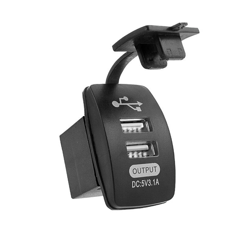 Car Charger Waterproof Dual USB Port Adapter Outlet DC 12V 24V For Mobile Phone