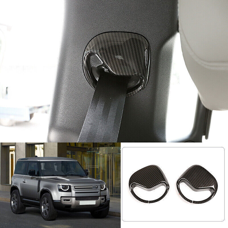 2P for Land Rover for Defender 20-25 Carbon Fiber Inner for Seat Belt Buckle Cover Trim