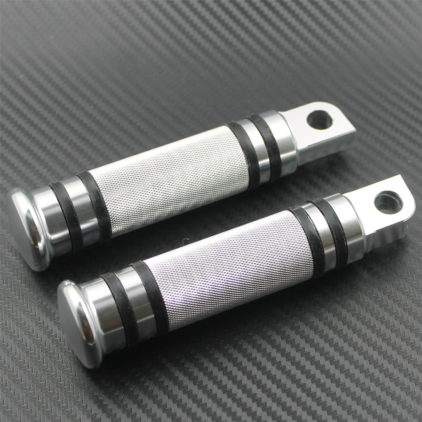 Chrome Knurled Front Rear Foot Peg Footrest Fit for Harley Touring Softail Dyna