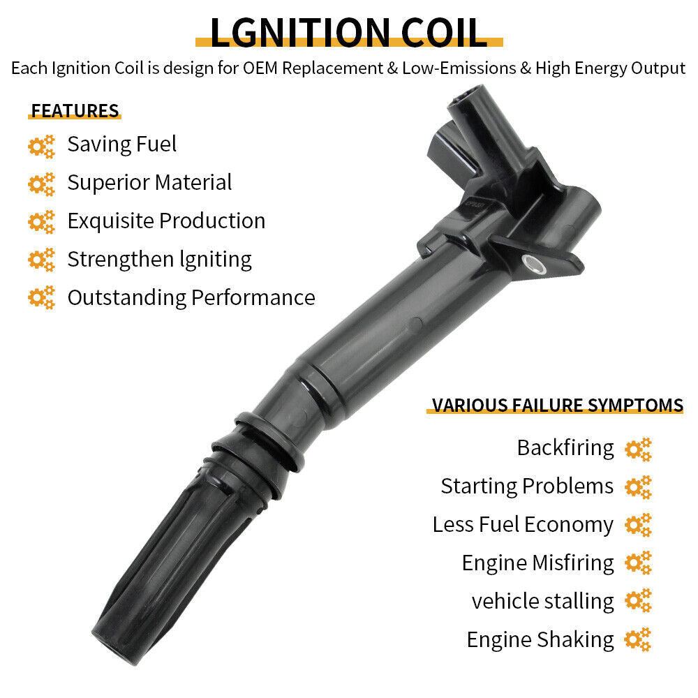 8pcs Ignition Coil Spark Plug for Ford F150 F250 F-350 6.2L 10-2017 UF631 UF639