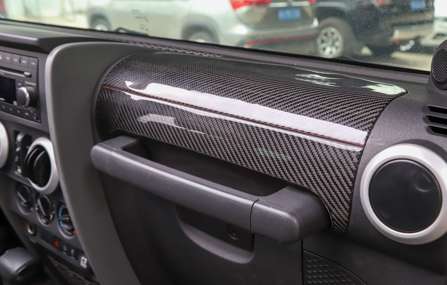 Real Carbon Fiber for Co -pilot Dashboard Cover Trim for Jeep for Wrangler JK 2007-10
