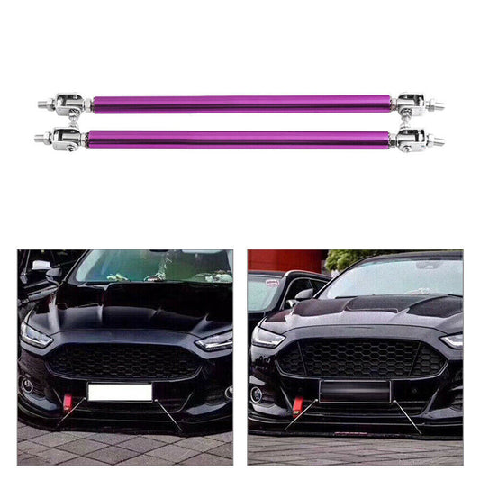 Universal Adjustable Front Bumper Lip Splitter Strut Rod Tie Support Bar Purple