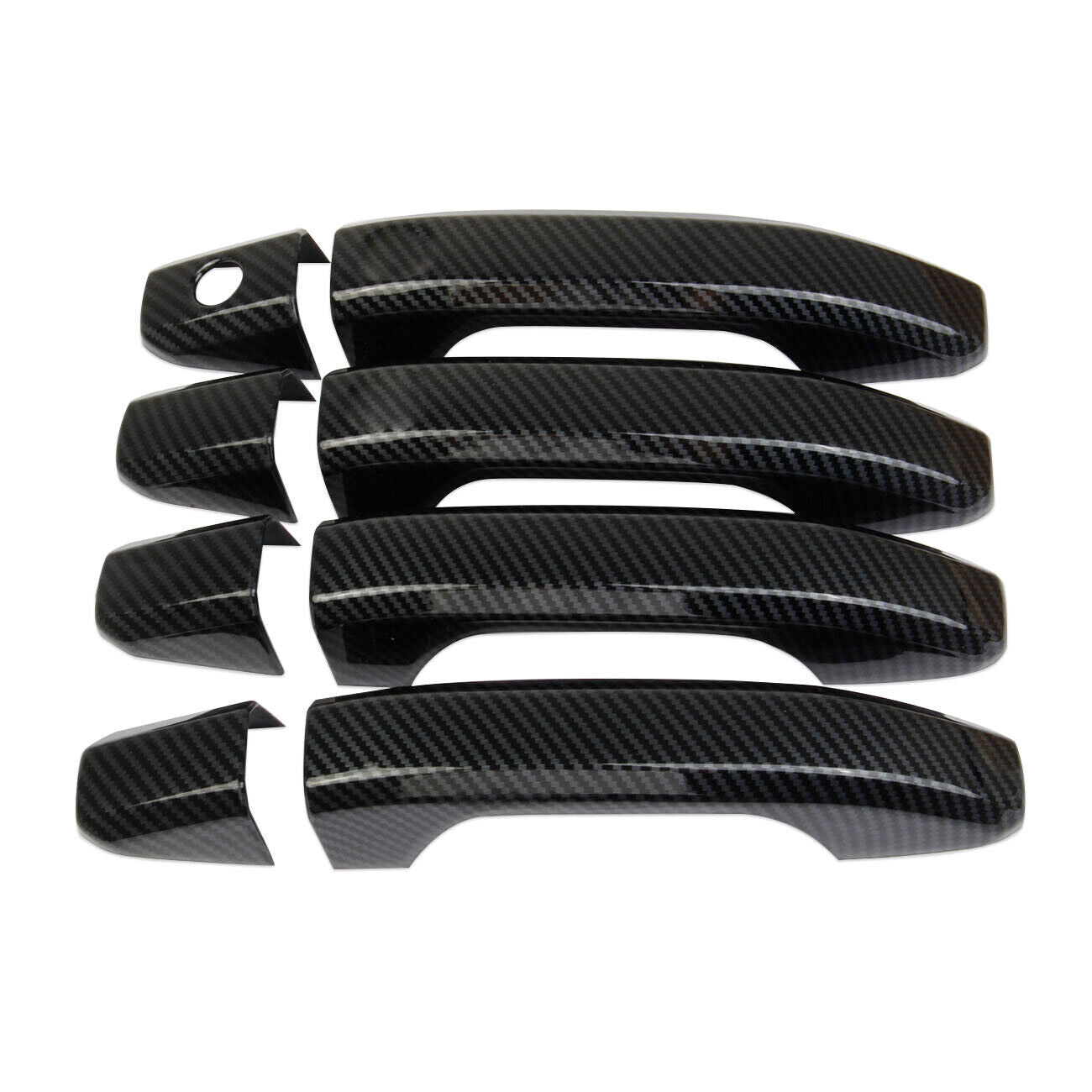 Carbon Fiber Side Handle Cover Trim for Chevry Silverado (Without Buttons)