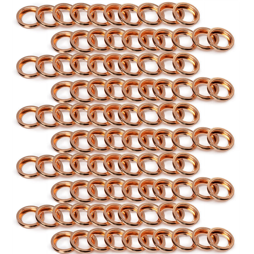 100Pcs Metal Oil Drain Plug Crush Washer Gasket for Nissan for Infiniti 11026-JA00A