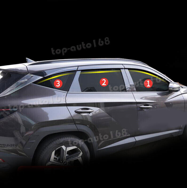 for Hyundai for Tucson 2022-2024 Black Window Visors Sun Rain Guard Vent Deflectors