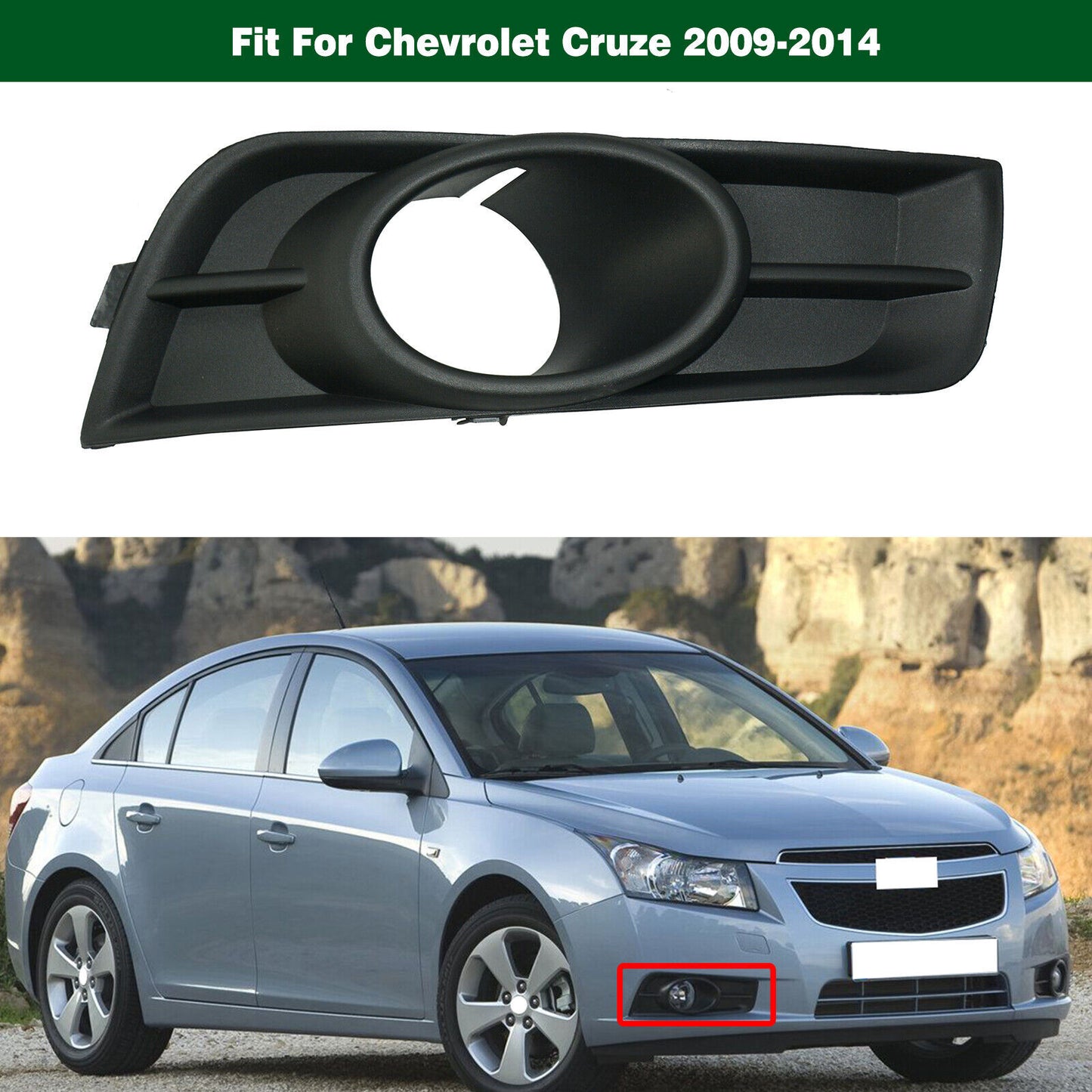 2009-2014 Front Bumper Right Fog Light Lamp Cover Bezel for Chevrolet for Cruze