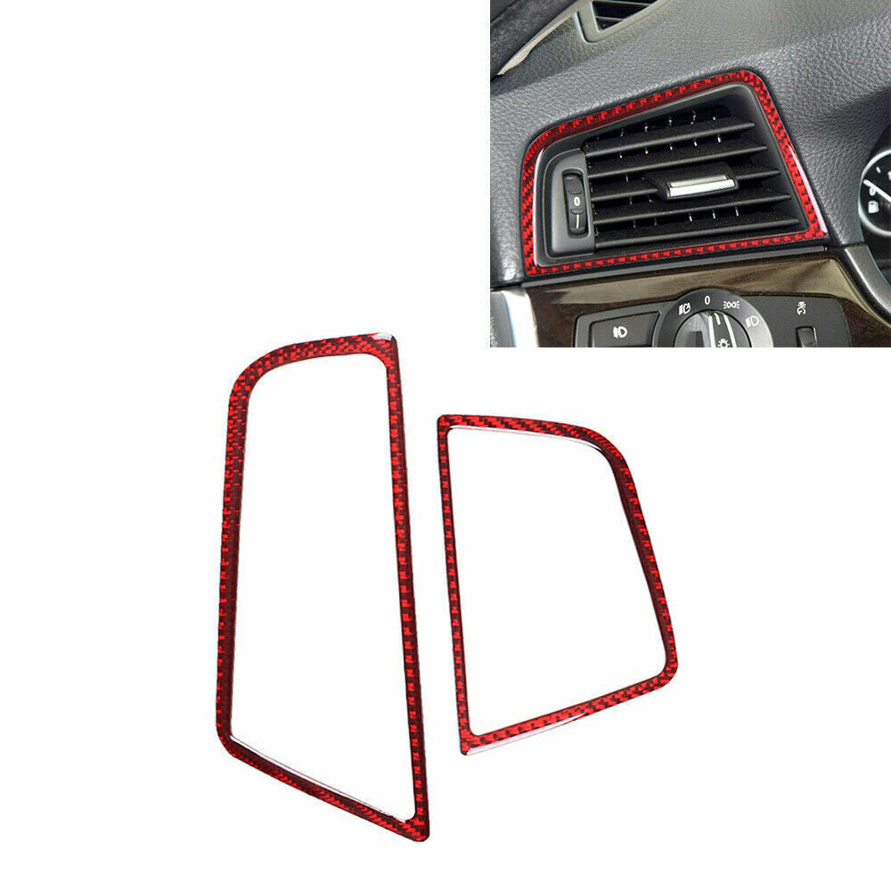 Carbon Fiber Dash Side Air Vent Outlet Sticker Fit for BMW 5 Series F10 2011-17