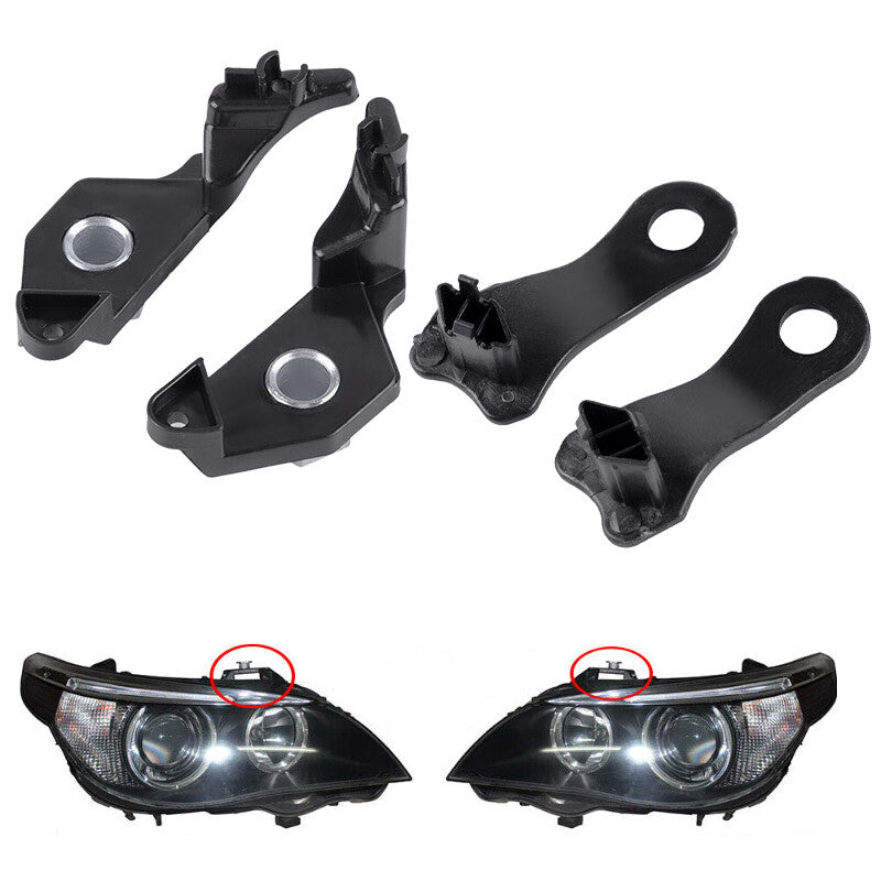 4X LH+RH Headlight Brackets Repair Set for BMW E60 E61 525i 530i 540i 545i 550i