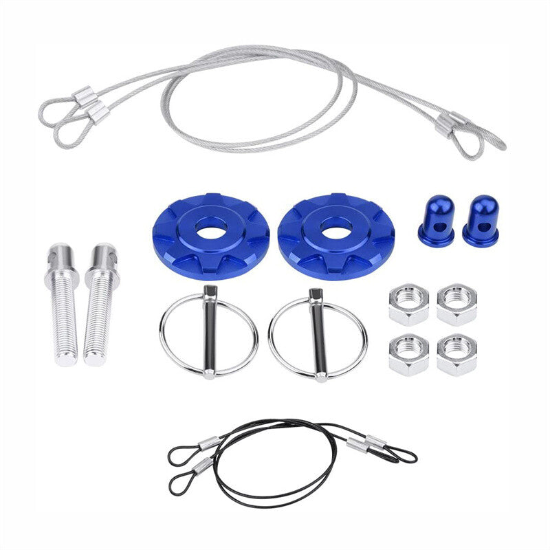 2Pcs Car Bonnet Hood Pin Lock Latch Appearance Kit CNC Aluminum Universal