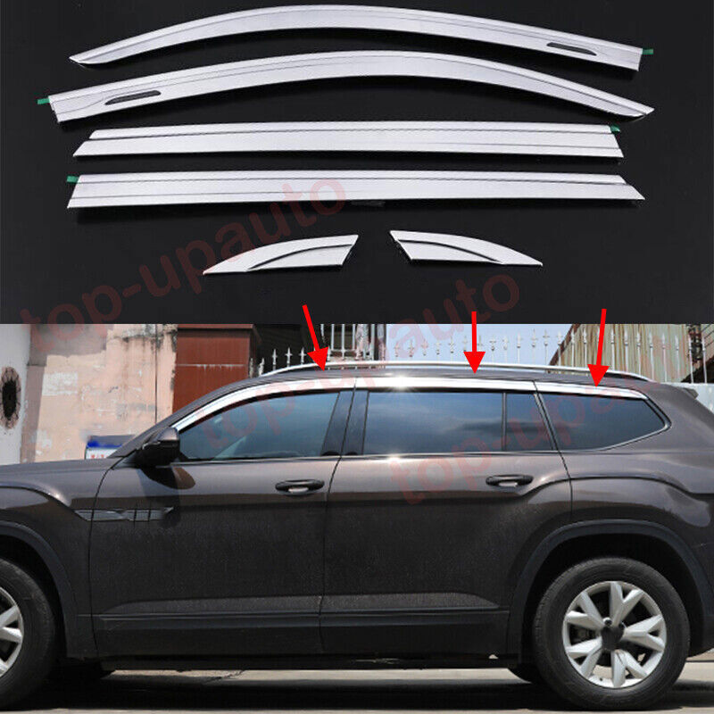 for VW Atlas 2018-2023 silver Window Wind Visors Sun Rain Guard Vent Deflectors