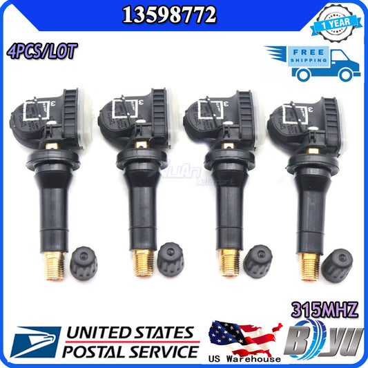 (4) TPMS 13598772 is suitable for the new tire pressure sensor of General Motors for Chevrolet for GMC , for Buick , and for Cadillac .