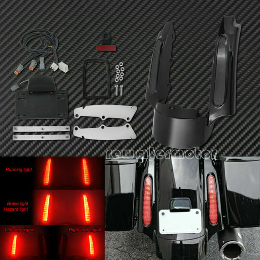 Rear Fender Extension Fascia Turn Signal Running Brake Fit for Harley 2009-2013