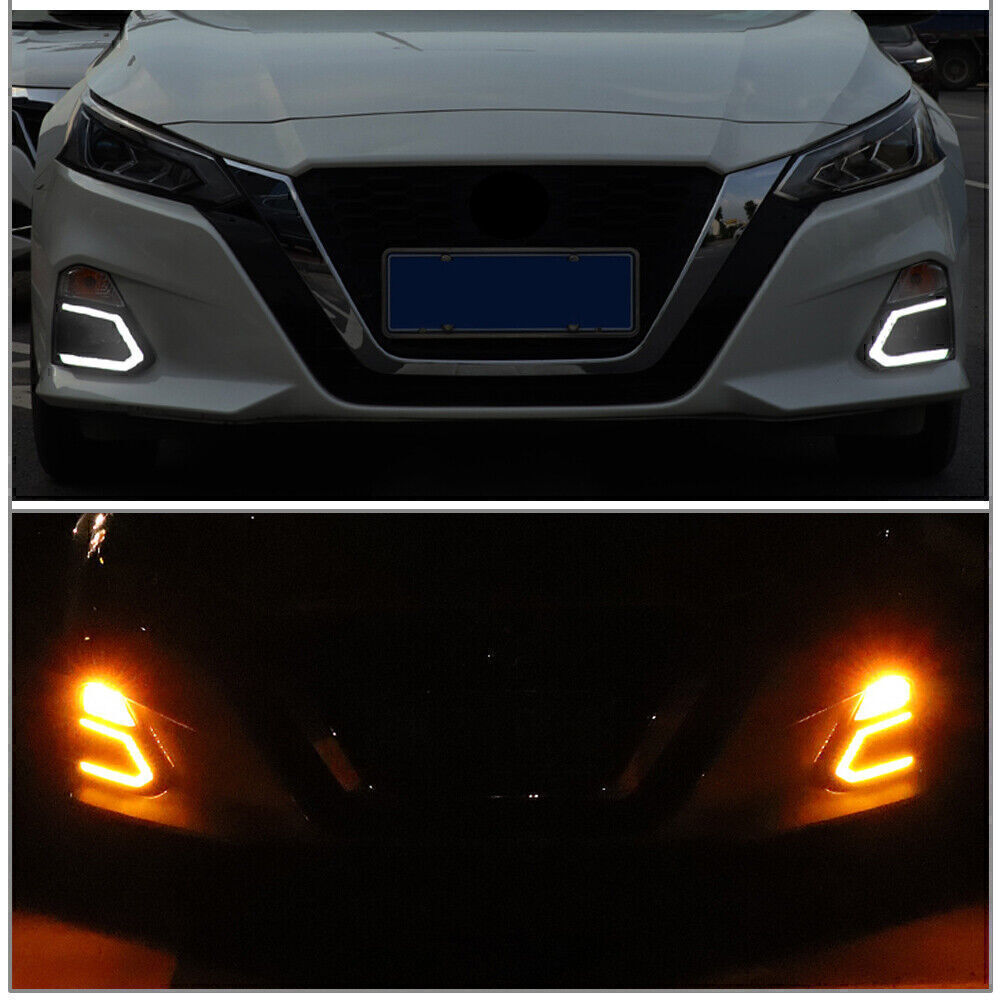 LED Daytime Running Lights DRL Amber White Fit for Nissan Altima Teana 2019-2020 2PC