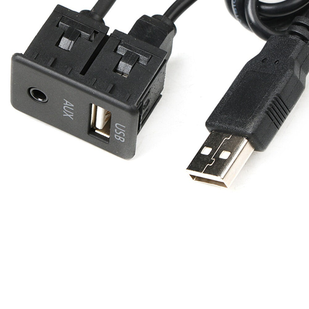 1x New Car Dash Mount AUX USB Port Panel Auto Boat Extension Cable Adapter 15CM