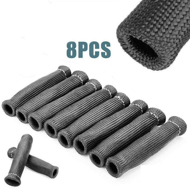 8-piece set of spark plug thread boots, heat insulation protection, insulator sleeves, and protective boots