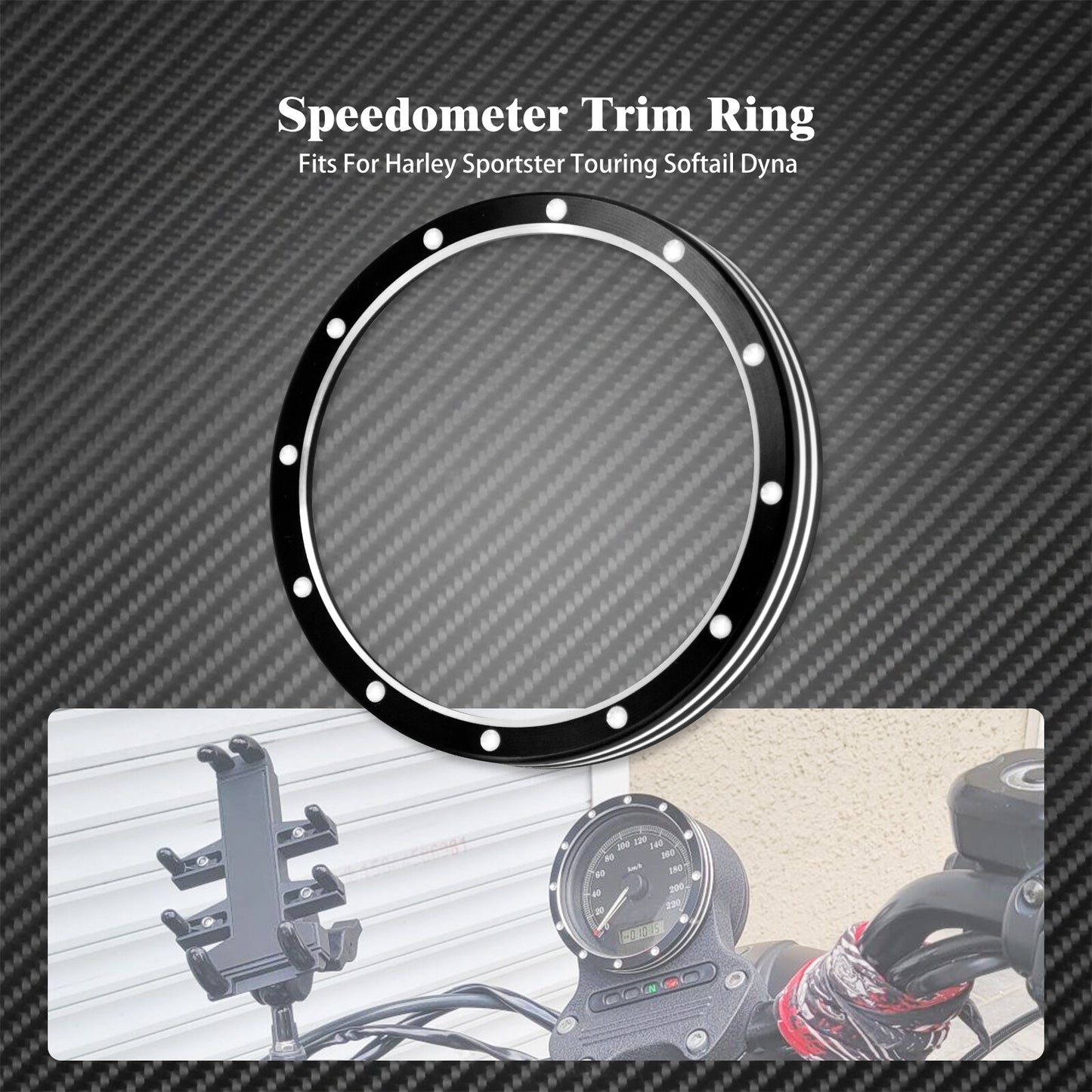 Dots Gauge Speedometer Trim Bezel Fit for Harley Sporster 883 1200 Dyna Breakout