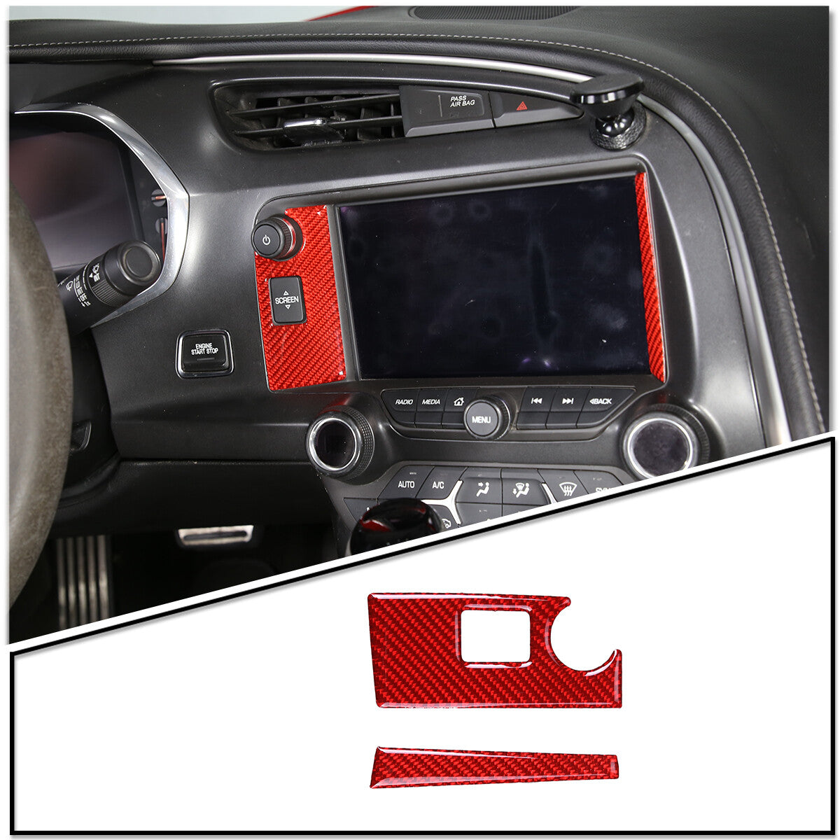 Carbon fiber rear quarter window trim sticker for Honda for Civic #10