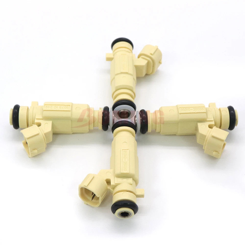 new 4-piece set of 35310-2B030 fuel injector nozzles for Hyundai and for Kia .