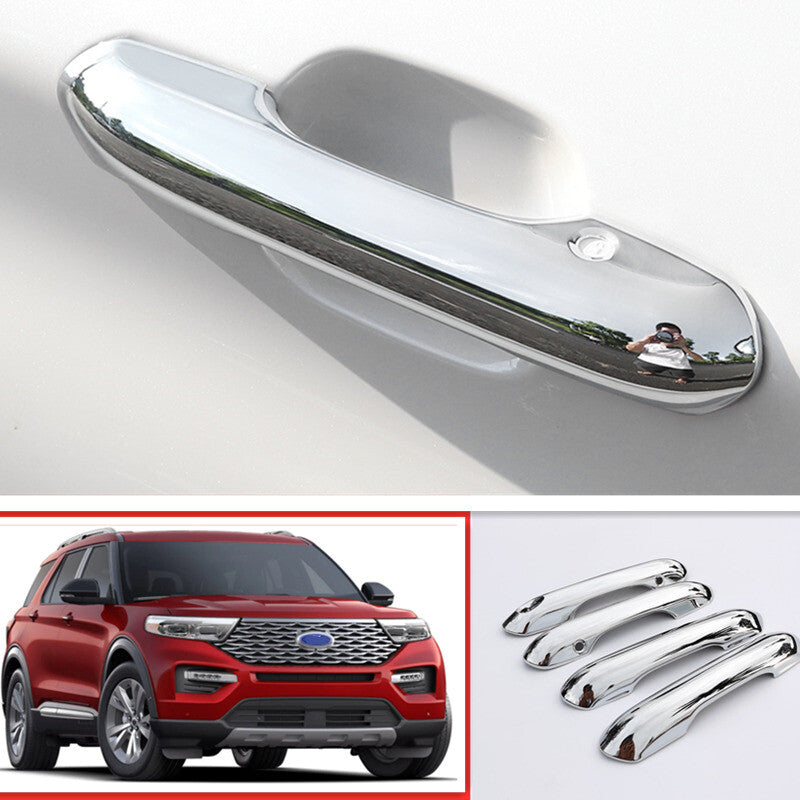 Chrome 4X Exterior Door Handle Cover Trim Fit  for ford  Explorer 2020 2021 2022