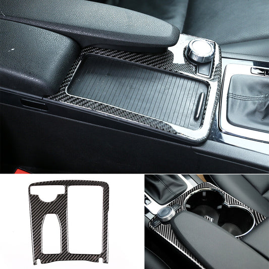 Soft Carbon Fiber Water Cup Holder Trim for Mercedes-Benz C Class W204 2007-2013