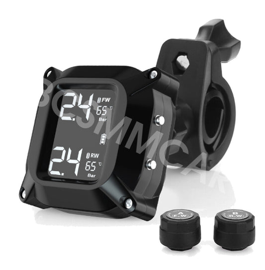 Motorcycle TPMS LCD Wireless Tyre Temperature Tire Pressure Monitor Alarm System