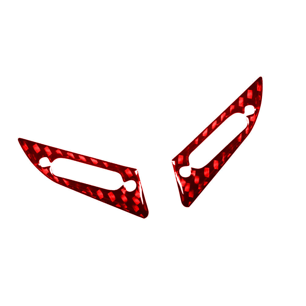 2x Red Carbon Fiber Interior Center Air Vent Cover Trim for Ford Fiesta 2011-15