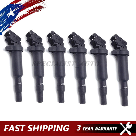 6-pack ignition coils (0221504470, 12137594937, 12137571643) suitable for 325i, 328i, 335, 54655