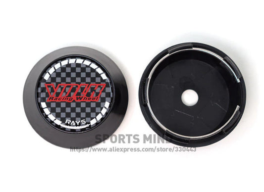 4x65mm Volk Racing Black Carbon Decal Wheel Center Cap Badge Rim Cap Hub Cap
