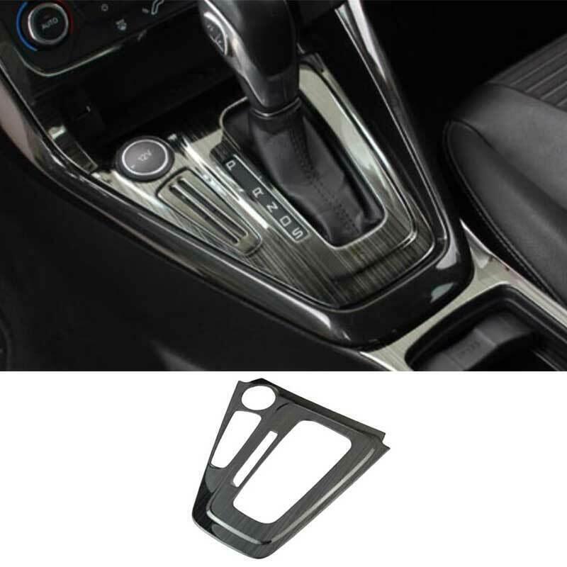 Black Titanium Middle Console Gear Shift Panel Trim 1PC for Ford Focus 2015-2018