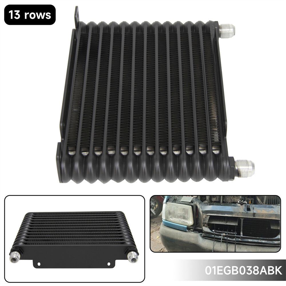 32MM 8AN 13 Row Aluminum Engine Transmission Oil Cooler 226MM Racing Cooler BK