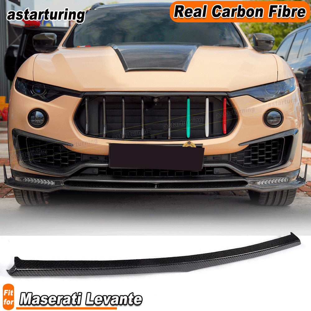 Fit for Maserati for Levante 16-20 Front Grill Grille Trim Frame Strips REAL Carbon