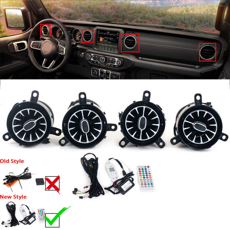 for Jeep for Wrangler JL 2018-2021 new Style Front Air Vent Inlet Ambient Lamp