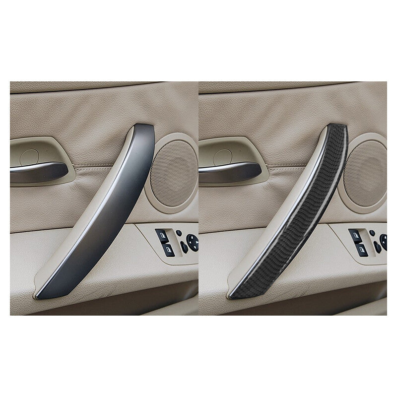 2-Piece Carbon Fiber Interior Door Handle Cover Trim for BMW Z4 E85 2003-2008