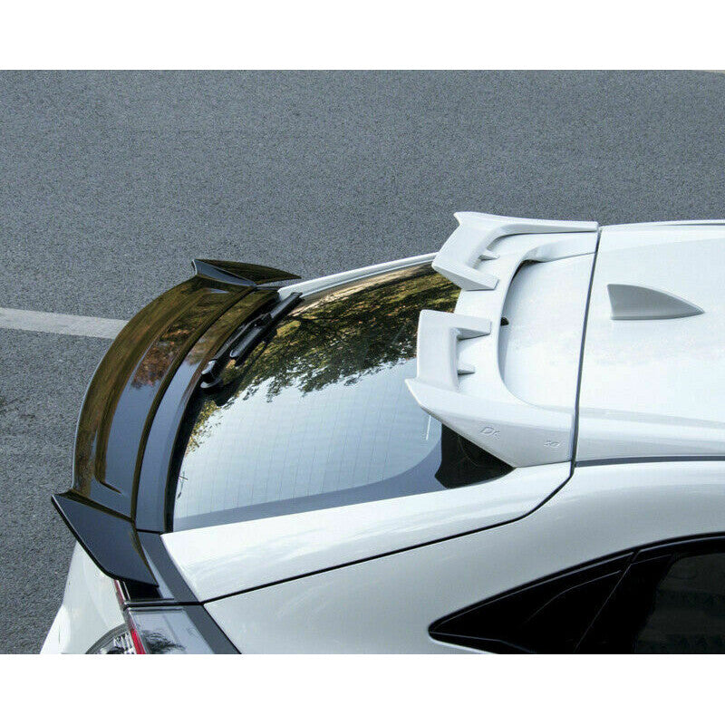 White Painted Roof Spoiler Tail Lip Wing Bar for Honda for Civic Hatchback 2016-2021