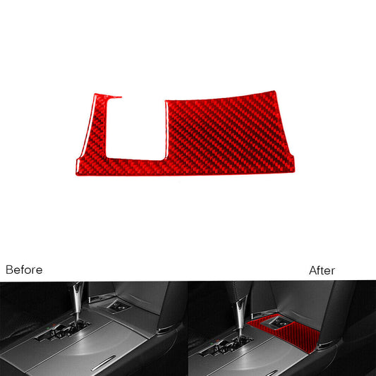 for Toyota for Camry 2007-2011 Red Carbon Fiber Console Storage Box Below Cover Trim