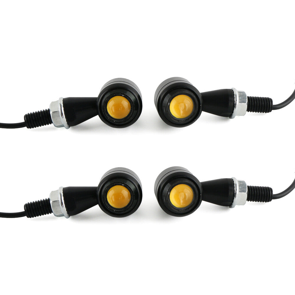 4x Motorcycle LED for Mini Turn Signal Lights Flashing 12V for Harley Bobber Cafe Racer