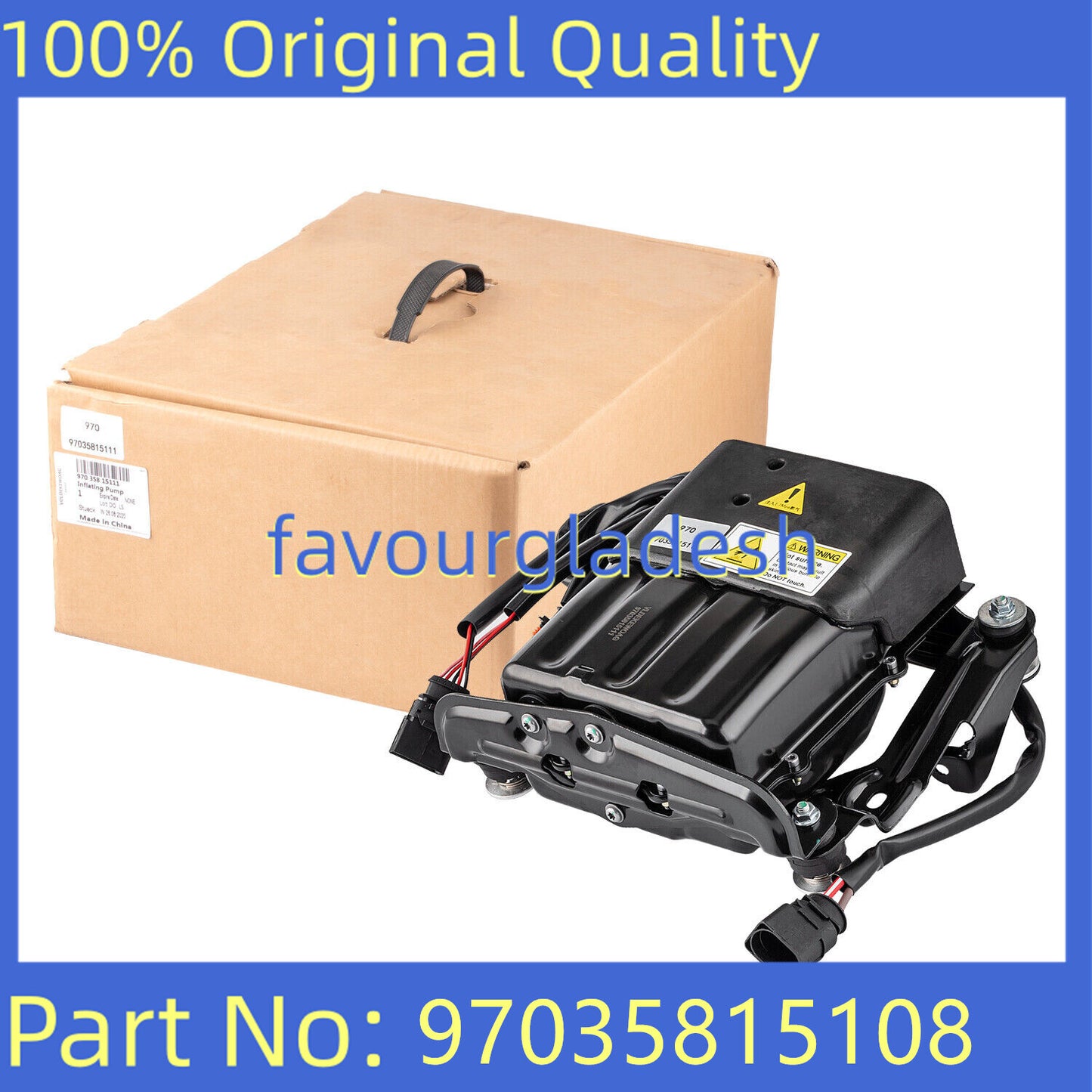 Air Suspension Compressor Pump Assembly w/ Relay for Porsche for Panamera 970 10-16